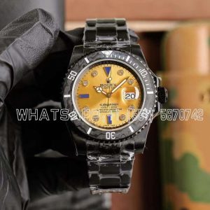 Rolex Submariner Carbon Fiber Bezel Champagne Dial PVD Coated Custom Submariner