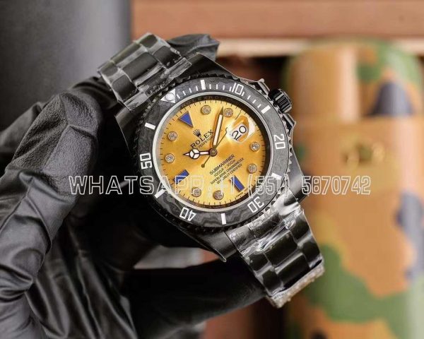 Rolex Submariner Carbon Fiber Bezel Champagne Dial PVD Coated Custom Submariner