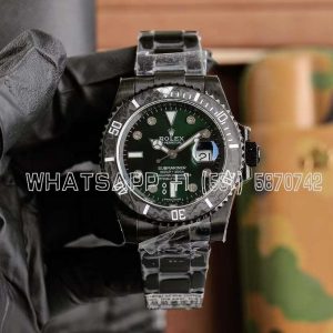 Rolex Submariner Carbon Fiber Bezel Green Dial PVD Coated Custom Submariner