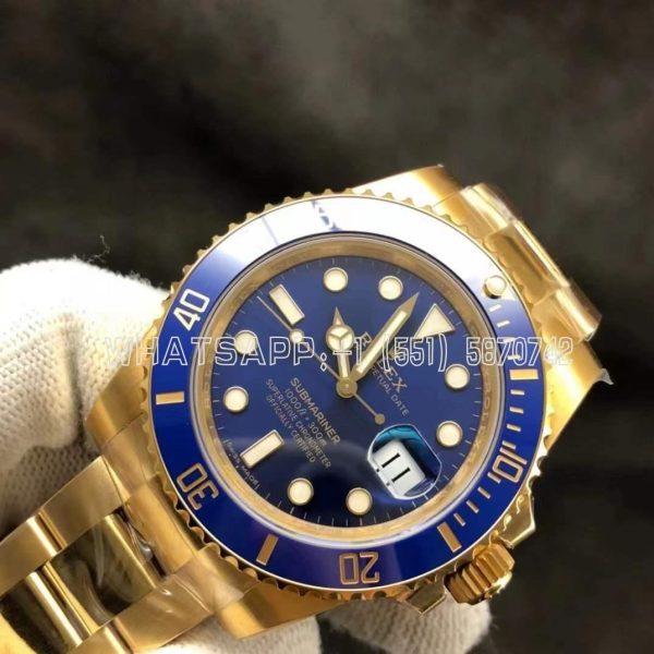 Rolex Submariner Date 116618LB 40mm Full Yellow Gold Blue Dial VS Factory