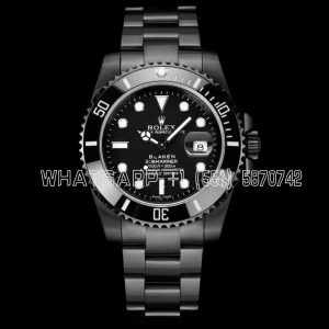 Rolex Submariner Full Black DLC Plated 316L Soild Steel Case & Bracelet Black Dial Black Ceramic Bezel A2836