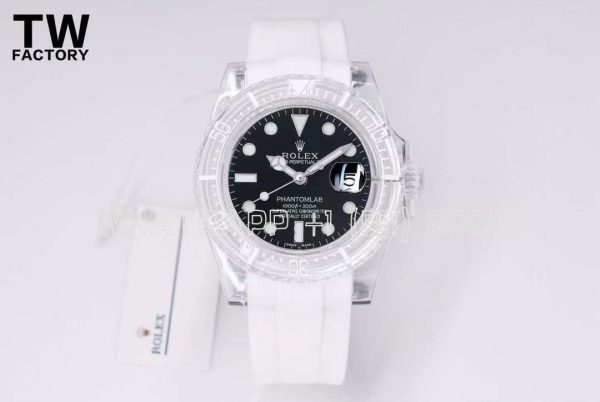 Rolex Submariner Phantomlab Transparent Black Dial Swiss 3135 TW Factory