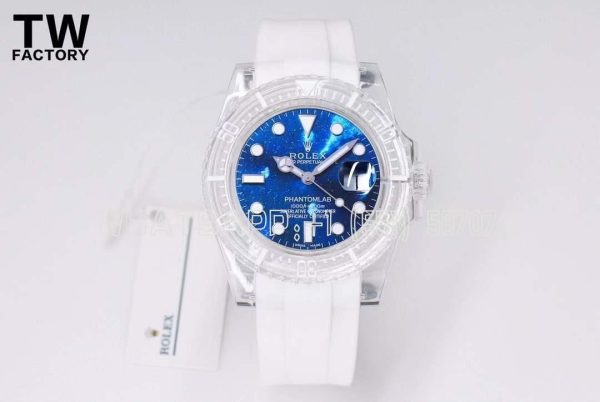 Rolex Submariner Phantomlab Transparent Blue Dial Swiss 3135 TW Factory