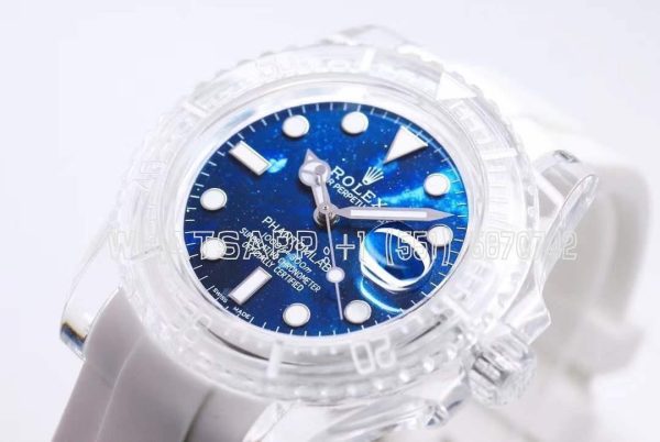 Rolex Submariner Phantomlab Transparent Blue Dial Swiss 3135 TW Factory