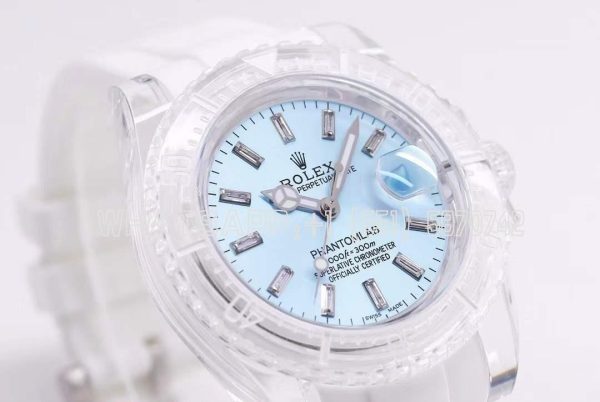 Rolex Submariner Phantomlab Transparent Light Blue Dial Swiss 3135 TW Factory