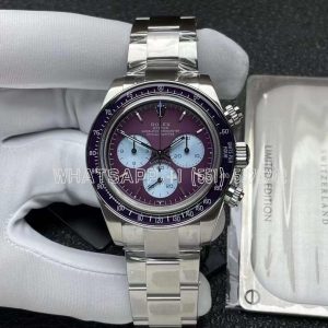 Rolex Daytona 116500 Warm Burgundy Artisans de Genève Purple Dial in Steel