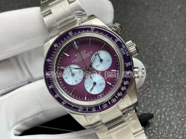 Rolex Daytona 116500 Warm Burgundy Artisans de Genève Purple Dial in Steel