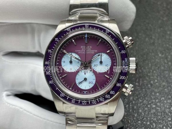 Rolex Daytona 116500 Warm Burgundy Artisans de Genève Purple Dial in Steel