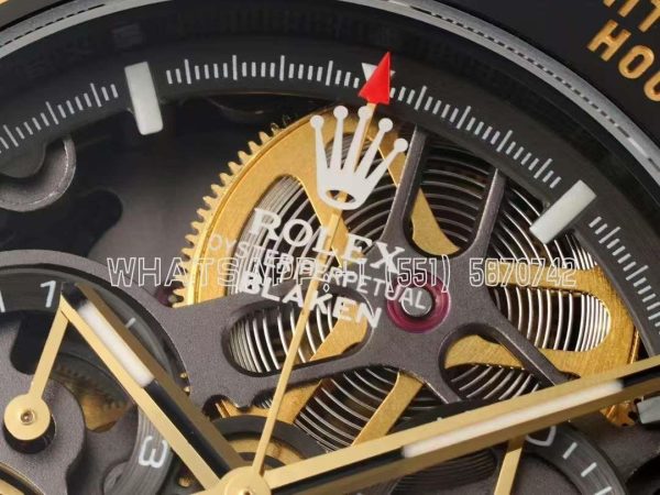 Rolex Daytona Blaken Daytona Skeleton Dial in PVD on Black Rubber Strap - Image 6