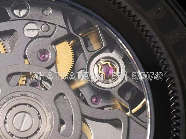Rolex Daytona Blaken Daytona Skeleton Dial in PVD on Cyan Rubber Strap - Image 8