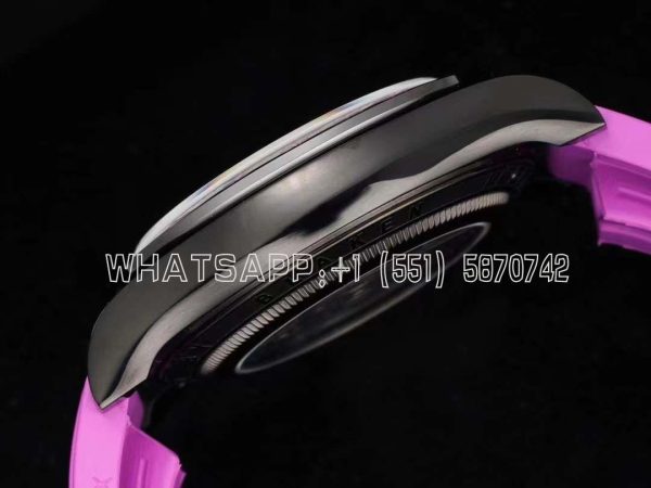 Rolex Daytona Blaken Daytona Skeleton Dial in PVD on Purple Rubber Strap - Image 4