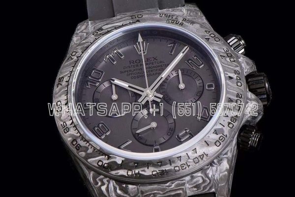 Rolex Daytona DiW All Black Forged Cabon Casing Mirror Replica - Image 5