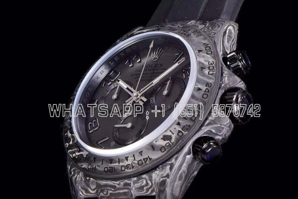 Rolex Daytona DiW All Black Forged Cabon Casing Mirror Replica - Image 6