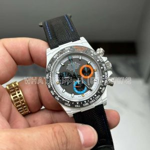 Rolex Daytona DiW Ocellaris Edition White Carbon Fiber Watch Black nylon strap