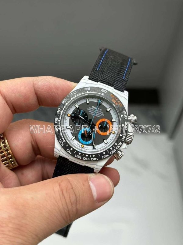 Rolex Daytona DiW Ocellaris Edition White Carbon Fiber Watch Black nylon strap