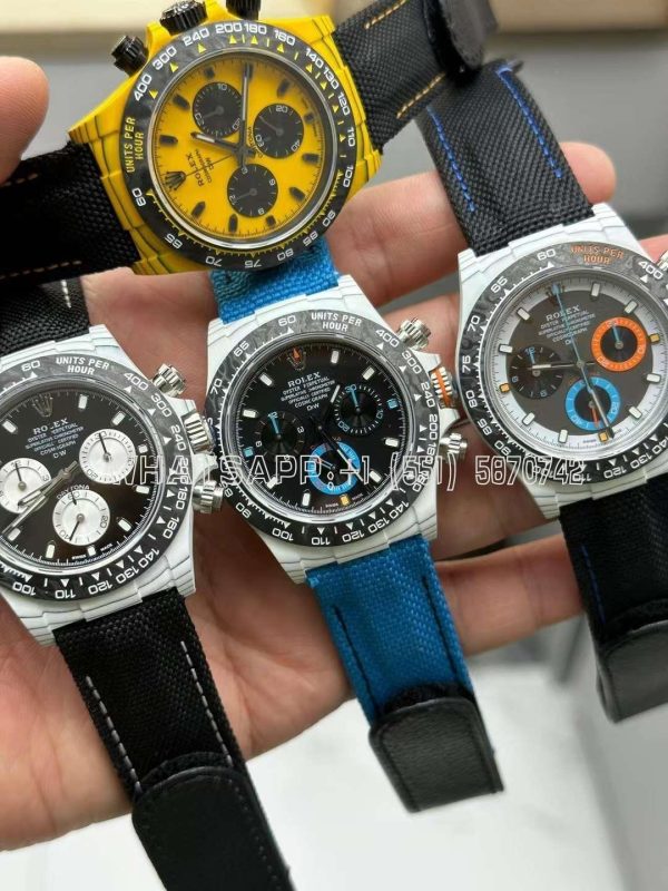 Rolex Daytona DiW Ocellaris Edition White Carbon Fiber Watch Black nylon strap