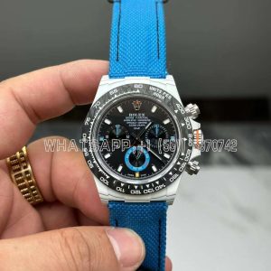 Rolex Daytona DiW Ocellaris Edition White Carbon Fiber Watch Blue nylon strap