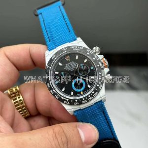 Rolex Daytona DiW Ocellaris Edition White Carbon Fiber Watch Blue nylon strap
