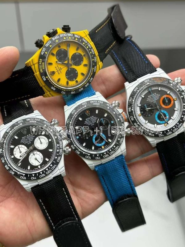 Rolex Daytona DiW Ocellaris Edition White Carbon Fiber Watch Blue nylon strap