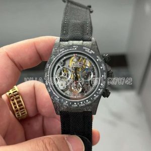 Rolex Daytona DIW Skeleton Dial in Carbon on Black Nylon Strap