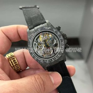 Rolex Daytona DIW Skeleton Dial in Carbon on Black Nylon Strap