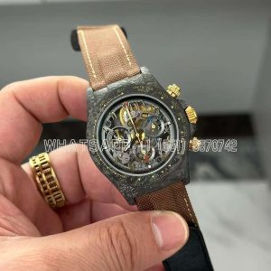 Rolex Daytona DIW Skeleton Dial in Carbon on Brown Nylon Strap