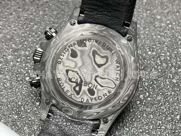 Rolex Daytona DIW Skeleton Dial in Carbon with Blue Hands on Black Nylon Strap - Image 8