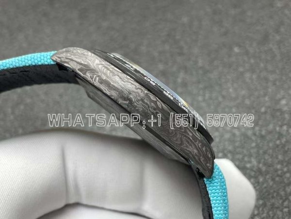 Rolex Daytona DIW Skeleton Dial in Carbon with Blue Hands on Blue Nylon Strap - Image 9