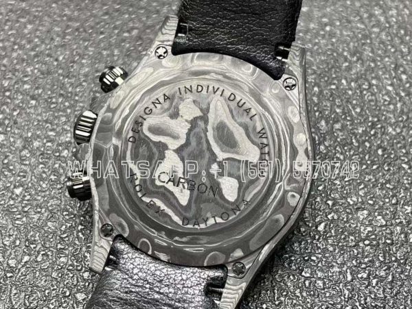 Rolex Daytona DIW Skeleton Dial in Carbon with Red Hands on Black Nylon Strap - Image 8
