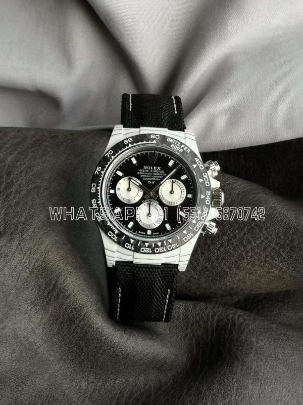 Rolex Daytona DIW White Carbon Case Edition Black/White Dial on Black Nylon Strap