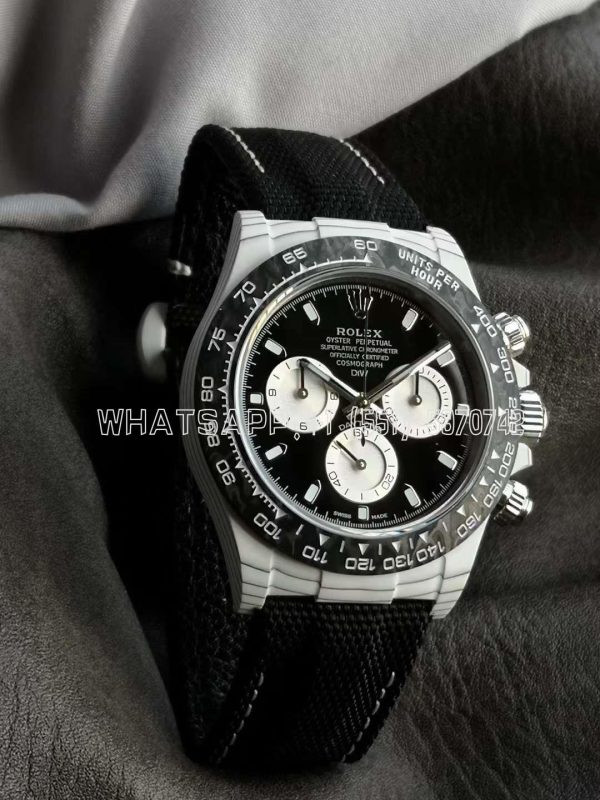 Rolex Daytona DIW White Carbon Case Edition Black/White Dial on Black Nylon Strap