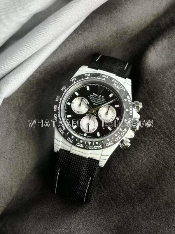 Rolex Daytona DIW White Carbon Case Edition Black/White Dial on Black Nylon Strap