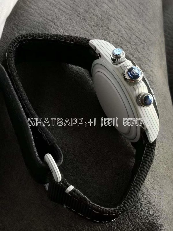 Rolex Daytona DIW White Carbon Case Edition Black/White Dial on Black Nylon Strap - Image 8