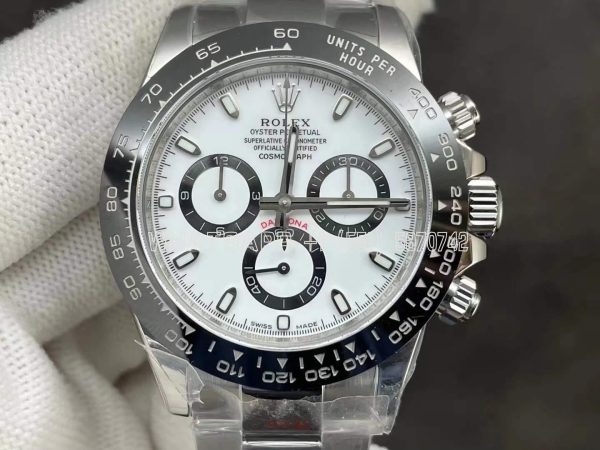 Rolex Daytona 116500 LN SS 904L White Dial Swiss 4130 NOOB Factory