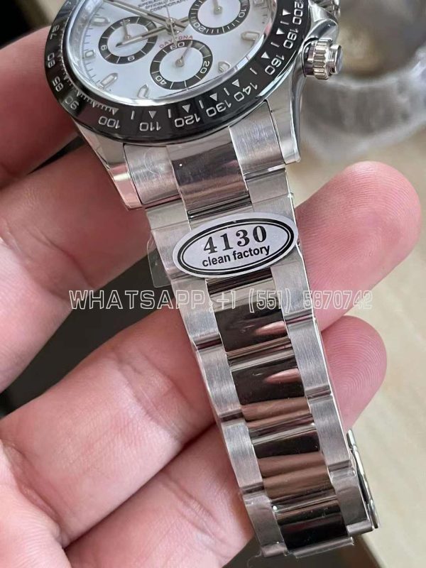 Rolex Daytona 116500 SS 904L White Dial Ceramic Bezel Swiss 4130 Clean Factory - Image 8