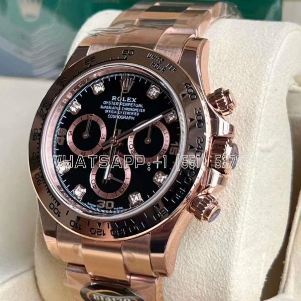 Rolex Daytona 116505 Everest gold black dial diamond Swiss 4130 BT Factory