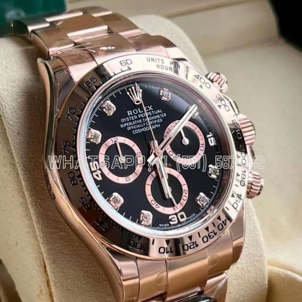 Rolex Daytona 116505 Everest gold black dial diamond Swiss 4130 BT Factory