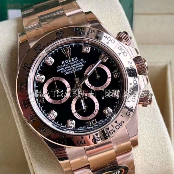 Rolex Daytona 116505 Everest gold black dial diamond Swiss 4130 BT Factory