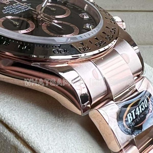 Rolex Daytona 116505 Everest gold black dial diamond Swiss 4130 BT Factory - Image 5