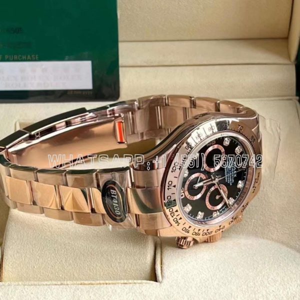 Rolex Daytona 116505 Everest gold black dial diamond Swiss 4130 BT Factory