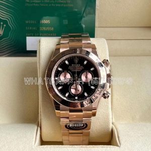 Rolex Daytona 116505 Rose Gold Plated SS 904L Black Dial Swiss 4130 BT Factory