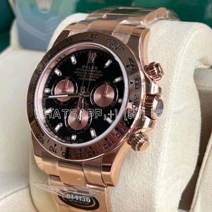 Rolex Daytona 116505 Rose Gold Plated SS 904L Black Dial Swiss 4130 BT Factory
