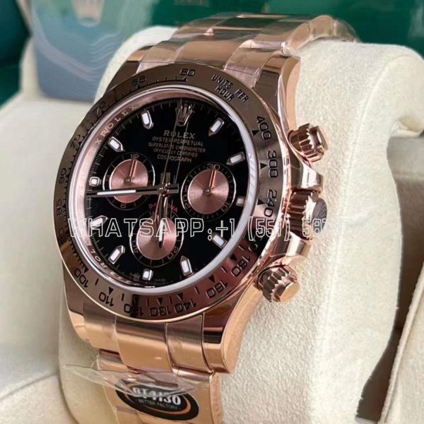 Rolex Daytona 116505 Rose Gold Plated SS 904L Black Dial Swiss 4130 BT Factory
