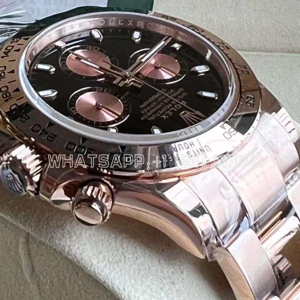 Rolex Daytona 116505 Rose Gold Plated SS 904L Black Dial Swiss 4130 BT Factory - Image 5
