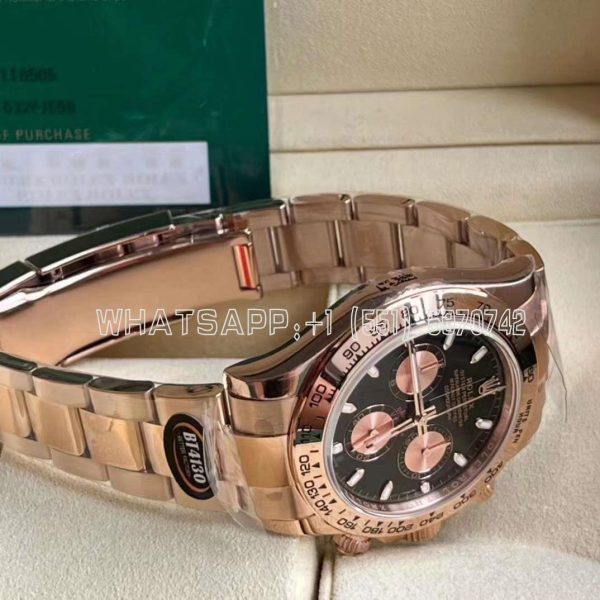 Rolex Daytona 116505 Rose Gold Plated SS 904L Black Dial Swiss 4130 BT Factory
