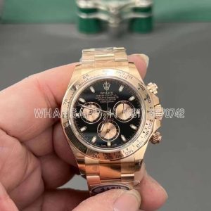 Rolex Daytona 116505 Rose Gold Plated SS 904L Black Dial Swiss 4130 Clean Factory