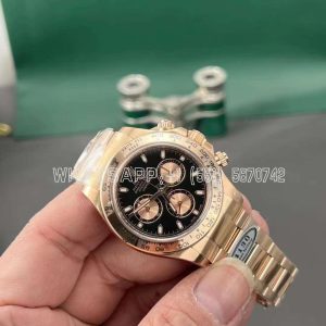Rolex Daytona 116505 Rose Gold Plated SS 904L Black Dial Swiss 4130 Clean Factory
