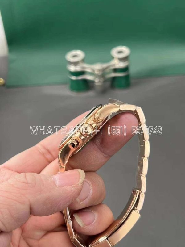 Rolex Daytona 116505 Rose Gold Plated SS 904L Black Dial Swiss 4130 Clean Factory - Image 4