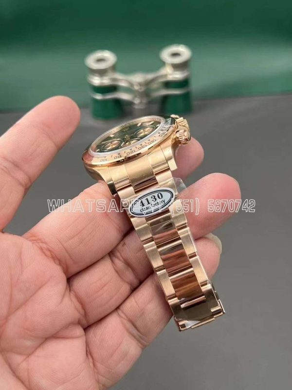 Rolex Daytona 116505 Rose Gold Plated SS 904L Black Dial Swiss 4130 Clean Factory - Image 5