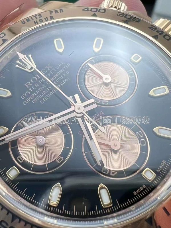 Rolex Daytona 116505 Rose Gold Plated SS 904L Black Dial Swiss 4130 Clean Factory - Image 8